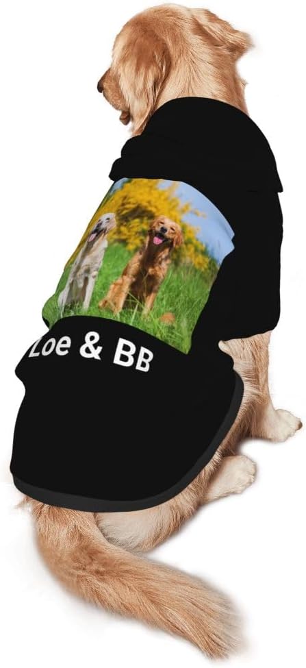 Custom Dog Hoodie Personalized Photo Text Logo Name Dog Clothes, Soft & Warm for Puppy Sweatshirt Hooded for Small Medium Large Dogs Girl/Boy Cats/Kitten, Silver, M