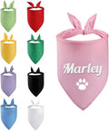 Personalized Dog Bandana,Custom Pet Scarf with Embroidered Name,Bibs Triangle Scarfs Gift for Small Medium Large Dogs Cats Baby Puppy Pets Accessories