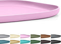 Small Silicone Pet Food Mat with Raised Edge for Food and Water Bowl, Square Dog Feeding Mats, Cat Food Trays for Floor Waterproof, Rubber Tray for Dogs and Cats, 12 x 12 x 0.7 Light Pink