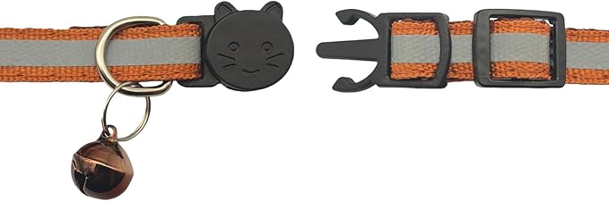 14 Pack Breakaway Cat Collar with Bell, Reflective Kitten Collar for Girl Boy Cats, Safety Buckle Adjustable 7.5-12.5 Inch, 0.4 Inch Width Lightweight, Pet Gifts (Brown)