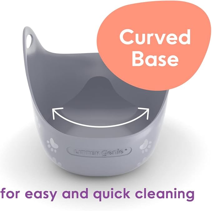 Litter Genie Cat Litter Box | Portable, Open, High Sided Cat Litter Box with Handles | Flexible Plastic Litter Box | Comfortable, Easy-Clean Cat Box