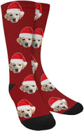 Custom Face Socks, Personalized Dog Lover Pet Photo Picture on Socks Unisex Athletic Crew Socks for Men Women