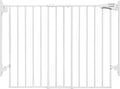 Babelio 27-45" No Bottom Bar Baby/Dog Gate with Easy Installation, 2-in-1 Auto Close Design, Suitable for The House, Stairs, and Doorways, Safety Pet Gates with Large Walk-Thru Door, White