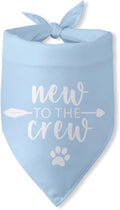 New to The Crew Dog Bandana Puppy Gift for New Owners Gender Reveal Dog Scarf Accessories Baby Announcement Photo Props for Large Medium Small Dogs (Blue)