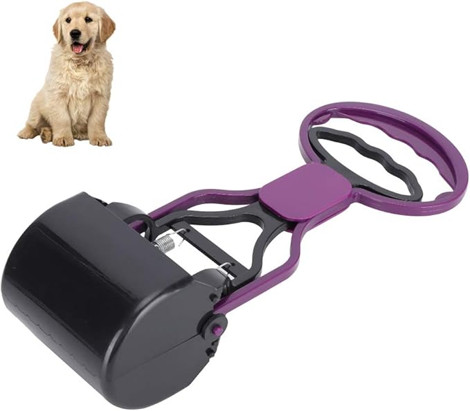 Pooper Scooper for Dogs, Spring Loaded One Hand Poop Scooper with Bag Use, Portable Pet Waste Pickup Tool for Yard & Outdoor Walks