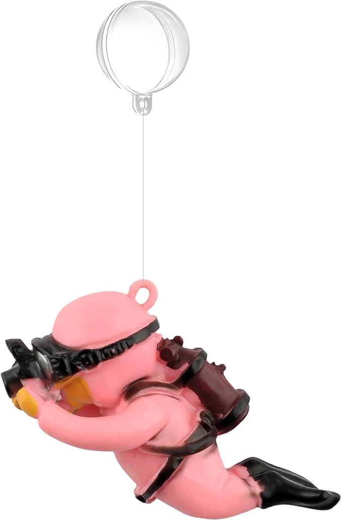 onesimcr Floating Fish Tank Decorations, Aquarium Decorations, Lovely Diver Fish Tank Decorations, Floating Device Fish Tank Accessories，Suitable for All Kinds of Fish Tanks(Pink)…