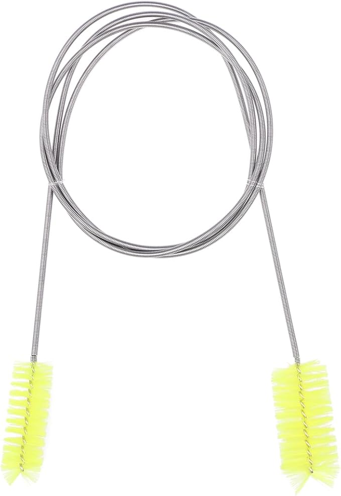 UEETEK Stainless Flexible Cleaning Brush Double Ended Canister Filter Tube Hose Pipe Clean for Fish Tank Aquarium (Yellow)