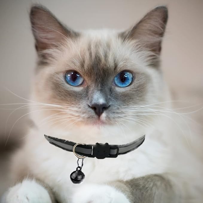 12-Pack Safety Release Reflective Cat Collars with Bell - Breakaway Buckle, Night Visibility, Anti-Hunting Bell - Adjustable Kitten & Adult Cat Collars (12 Multicolor)
