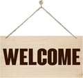 Welcome Sign for Front Door, Welcome Decor Wooden Hanging Sign for Wall Decor, Retro Wood Grain Signs, Rustic Funny Wooden Outdoor Front Door Hanging Decoration 13.8X6.9 inches