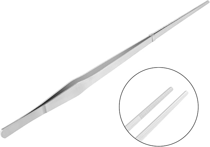 Vaincre 2PCS Long Tweezers, 15 inch Curved Aquascaping Tools, Stainless Steel Feeding Tongs Aquascape Tools, Aquarium Tweezers for Aquarium Reptile, Plant, Snakes, Lizards, Coral Feeder