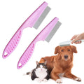2 Pack Multifunctional Pet Comb, Upgrade Pet Grooming Brush Magic Tear Stain Removal Fine Tooth Stainless Massage Comb Kit for Puppies and Dogs (Pink)
