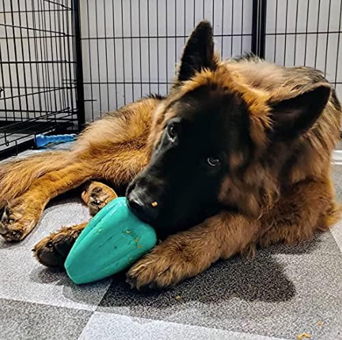 Chew King by Mammoth Premium Treat Dispensing Dog Toy, Durable Natural Rubber Chew Toy, Safety Air Vent, Interactive Enrichment Toy for Aggressive Chewers, Large Pack of 2- Teal