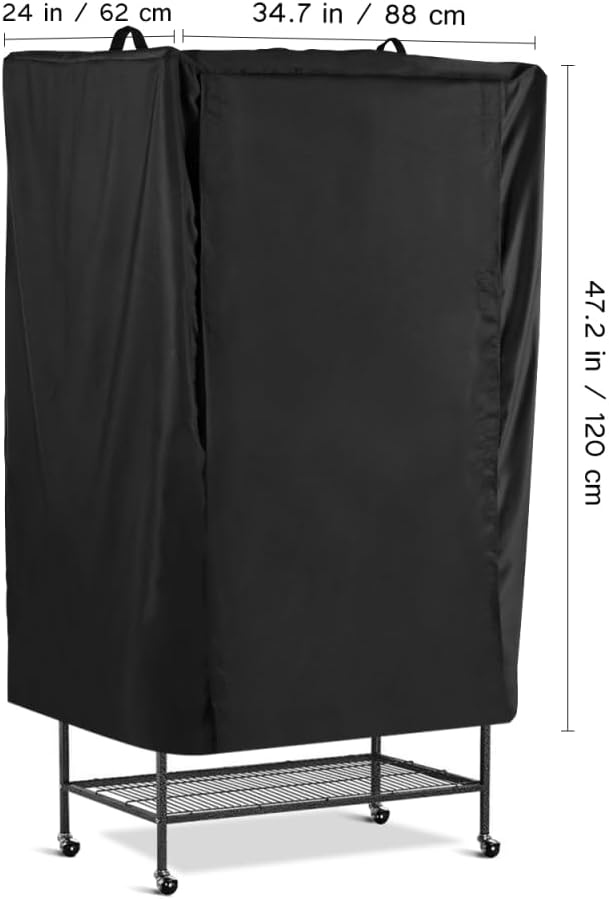 POPETPOP Universal Bird Cage Cover, Good Night Parrot Cage Cover for Birdcage Accessories, Washable&Breathable (Black, Large)