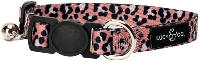 Lucy & Co. Wild Side Breakaway Cat Collar with Bell – Designer Print Adjustable Safety Collar for Cats, Kittens & Small Dogs, Lightweight Pet Collar for Boy & Girl Cats – Large