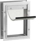 Hakuna Pets Deluxe Aluminum Pet, Cat and Dog Door with 2-Way Locking Panel for Screens, Doors and Walls up to 2.8" Thick, Small, White