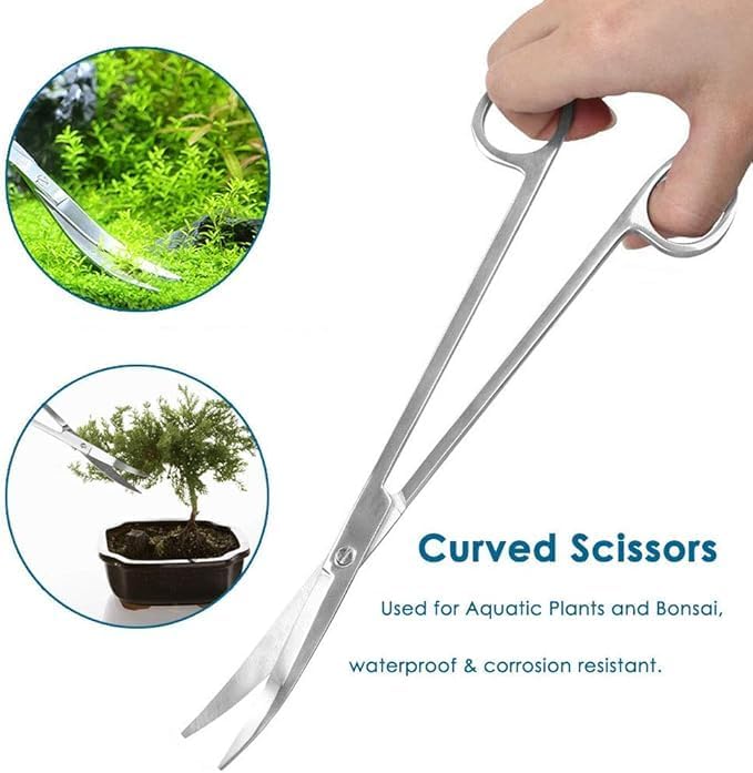 Carefree Fish 9IN1 Aquarium Cleaning Tools Long Handle Adjustable Length 20~36Inch Fish Tank Cleaner Kit Algae Scraper Scrubber Brushes Set Plant Scissor Long Tweezer