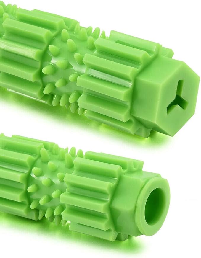 oAtm0eBcl Pet Dog Chew Toy, TPR Rubber Stick Puppy Chewy Toy for Aggressive Chewer, Teeth Cleaning & Slowing Feeding Toy for Dogs Green L