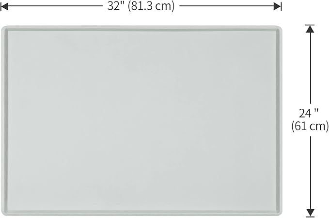 Dog Food Mat,Silicone Waterproof Food Tray,Non Slip Pet Bowl Mats Placemat,1" Raised Edge,Suitable for Most Small and Medium Sized Pets,32" x 24"