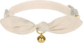 Bunny Ear Cat Collar with Bell and Bow Tie, Breakaway Cute Bowtie Kitten Collars(Cream)