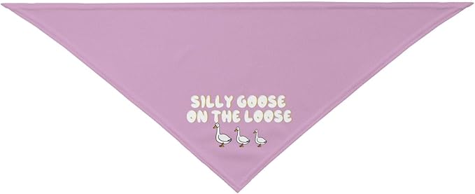 Silly Goose on The Loose Triangle Dog Bandana,Summer Bandana Funny Triangle Dogs Scarf Handkerchief Soft Adjustable Puppy Bandanas (Pink Purple)