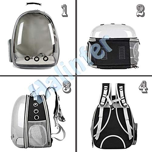 Back Expandable Clear Cat Backpack Carrier, Fit up to 12 lbs, Space Capsule Bubble Window Pet Carrier Backpack for Cat and Small Puppy
