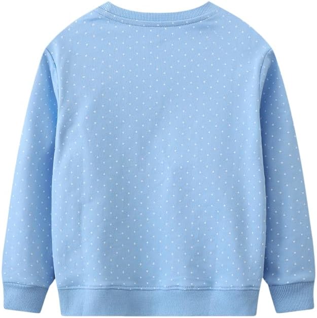Toddler Baby Girls Cotton Sweater, Long Sleeve Crewneck Sweatshirt Pullover Kids Warm Clothing for Fall Winter