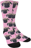 Custom Face Socks, Personalized Dog Lover Pet Photo Picture on Socks Unisex Athletic Crew Socks for Men Women