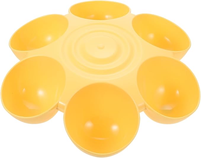POPETPOP Cat Food Bowl with 6 Bowls - Pet Feeder for Kitten Puppy, Multi Cat Feeder, Multiple Feeder for Indoor s, Feeding Station for Food and Water (Yellow)