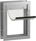 Hakuna Pets Deluxe Aluminum Pet, Cat and Dog Door with 2-Way Locking Panel for Screens, Doors and Walls up to 2.8" Thick, Small, Silver