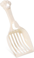 Cat Litter Scoop, Durable Plastic Kitty Litter Sifter Scooper with Wide Slats Comfy Handle Deep Shovel Pooper Lifter Captures All Clumps for Easy Sifting Pine Pellets Box (Milky White)