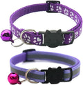 2 Pack Cat Collars Quick Release Reflective Kitten Collar with Bell & Safety Release (Purple)