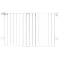 Babelio 31.5-55" No Bottom Bar Baby Gate Extra Wide, 2-in-1 Auto Close Dog Gate for The House, Stairs and Doorways, with Large Walk Thru Door, White