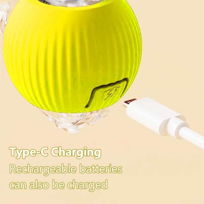 Automatic Interactive Rolling Cats Dog Toys Ball for Indoor- Rechargeable Activate Interactive Dog Pet Toy for Indoor, Self-Playing Automatic Moving Kitten Toys for Cats