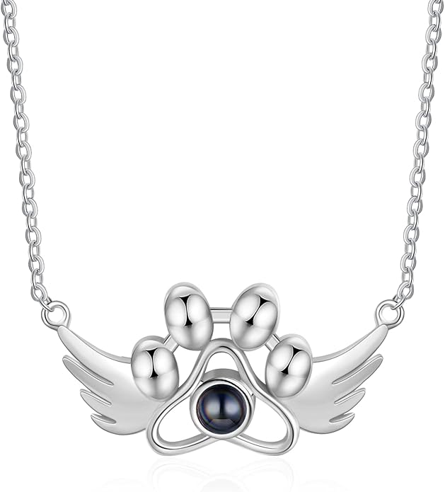 Personalized Cute Dog Cat Paw Name Necklace Forever Love Custom Heart Pendant Pet Name Necklace Gift for Pet Lovers