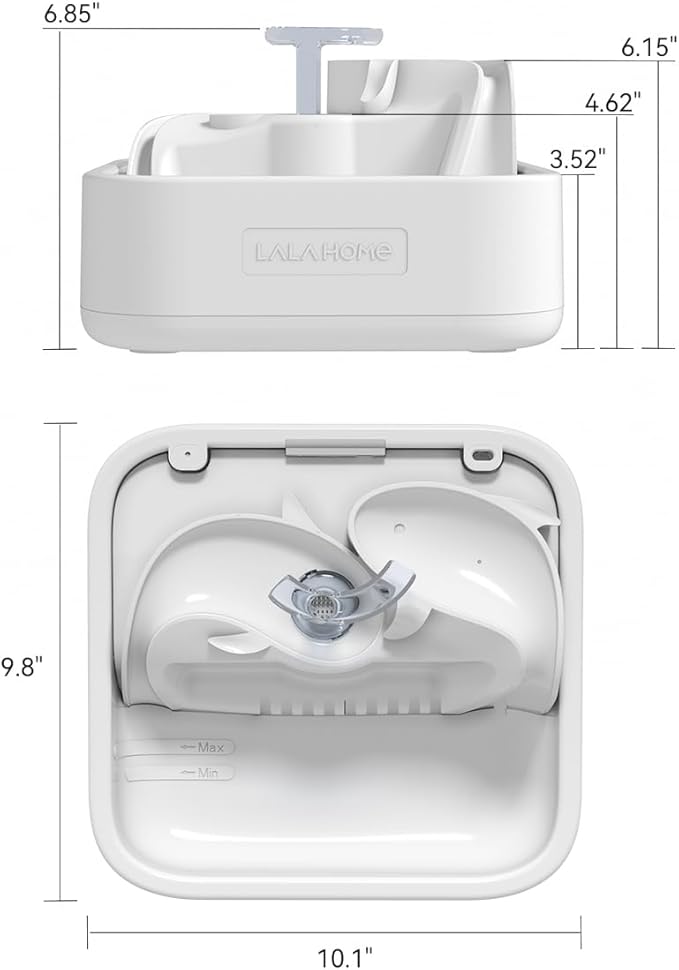 Oxygen-Riched Water Fountain for Cats Drinking Healthy, Pet Water Dispenser 3-Tired Standalone Water Bowl Indoor with Dual Pumps Quiet, Filter and Sponge Replaceable BPA-Free 2L/67 oz