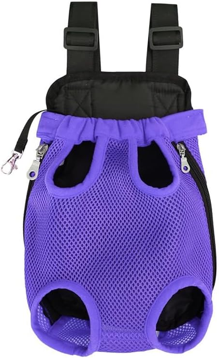 Pet Carrier Backpack - Adjustable Pet Front Cat Dog Carrier Backpack Travel Bag,Legs Out,Easy-Fit for Traveling Hiking Camping for Small Medium Dogs Cats Puppies. (Deep Purple, Medium)