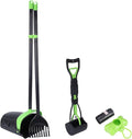 Geyecete Dog Pooper Scooper Long Handle Pooper Scooper Set Pooper for Dogs -Outdoor Cleanup Tool Foldable -Portable Pet Waste Pick Up Set