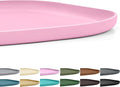 Small Silicone Pet Food Mat with Raised Edge for Food and Water Bowl, Square Dog Feeding Mats, Cat Food Trays for Floor Waterproof, Rubber Tray for Dogs and Cats, 12 x 12 x 0.7 Pink
