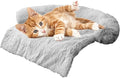 Calming Dogs/Cats Bed Mats, Dog Pad Washable Removable Couch Cover, Plush Long Fur Mat for Pets, Waterproof Lining, Perfect for Small, Medium and Large Dogs and Cats (Light Gray, 31"x23")