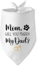 Engagement Gifts Mom,Will You Merry My Dad? Dog Bandana Pet Scarf Wedding Photo Prop Pet Accessories for Dog Lovers Owner Gift Engagement Party Bridal Shower Decorations
