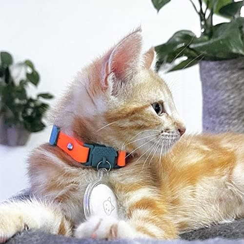 Kittyrama Tangerine Kitten Collar with Bell. Breakaway Cat Collar. Won't Rub Fur. Lightweight, Soft & Comfy