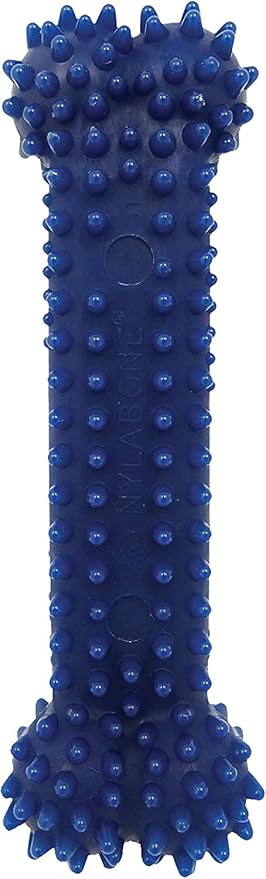 Nylabone Textured Dental Bone Flexi Chew Toy for Dogs, Dog Toys for Moderate Chewers, Chicken Flavor, Small - Up to 25 Ibs, 1 Count