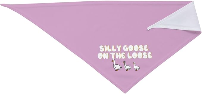 Silly Goose on The Loose Triangle Dog Bandana,Summer Bandana Funny Triangle Dogs Scarf Handkerchief Soft Adjustable Puppy Bandanas (Pink Purple)