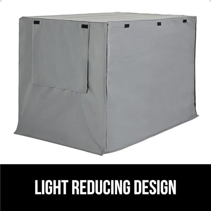 GORILLA GRIP Dog Crate Covers Compatible with Amazon Basics Dog Crates, All Sides Open, Privacy Cover Fits 42" Wire Kennel, Breathable Mesh Windows, Light Reducing Puppy Training Cage Topper, Gray