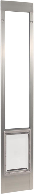 Ideal Pet Products Aluminum Pet Patio Door, Adjustable Height 77-5/8" to 80-3/8", 10-1/2" x 15" Flap Size, Mill/Silver