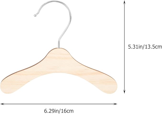 Professional Wooden Pet Clothes Hangers for Small Dogs and Cats, 8.66-inch Solid Wood Coat Hangers with Swivel Hook, Household Portable Dog and Cat Accessory Organizer
