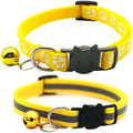 2 Pack Cat Collars Quick Release Reflective Kitten Collar with Bell & Safety Release (Yellow)