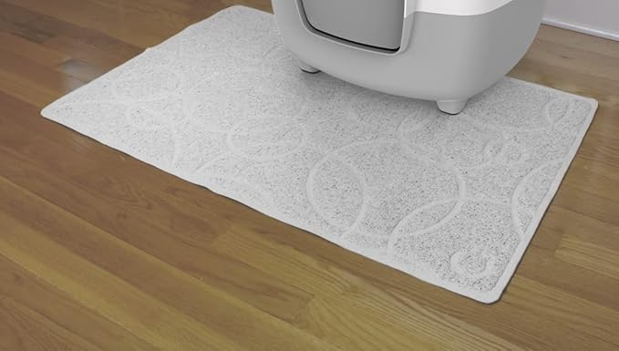 Ubbi Pet Cat Litter Mat, Non-Slip Litter Trapping Mat for Litter Box Area, Easy-Clean Floor Protection, Modern Design, Gray