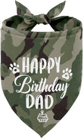 K32 Camouflage Dog Bandana - Happy Birthday Dad Dog Scarf Accessory for Pet Scarf Gift