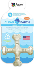Spunky Pup Clean Earth Recycled Crossbones | Made in USA | Made from 100% Recycled Water Bottles, Gray